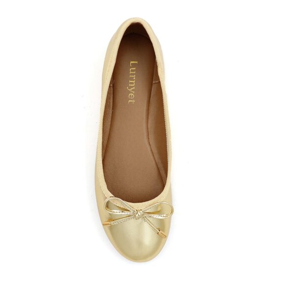 Women's Cushioned Insole Classic Bow Tie Ballerina Flat - Picture 8 of 10